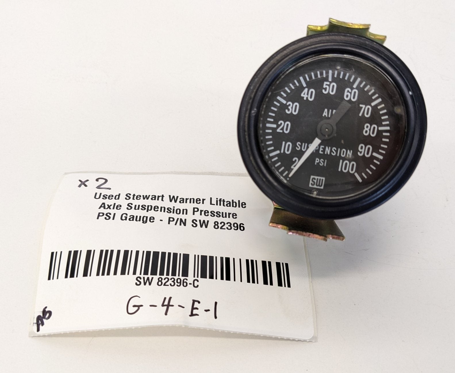 Used Stewart Warner Liftable Axle Suspension Pressure PSI Gauge - P/N SW 82396 (10171396915516)