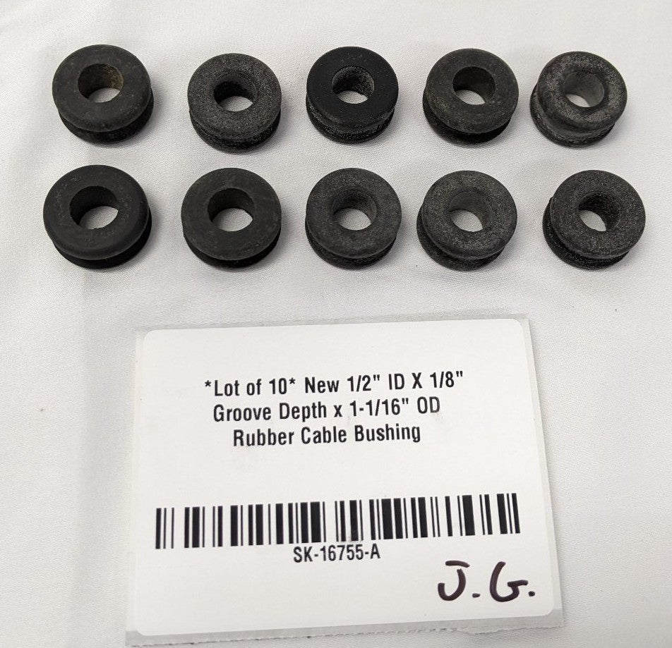 *Lot of 10* New 1/2" ID X 1/8" Groove Depth x 1-1/16" OD Rubber Cable Bushing