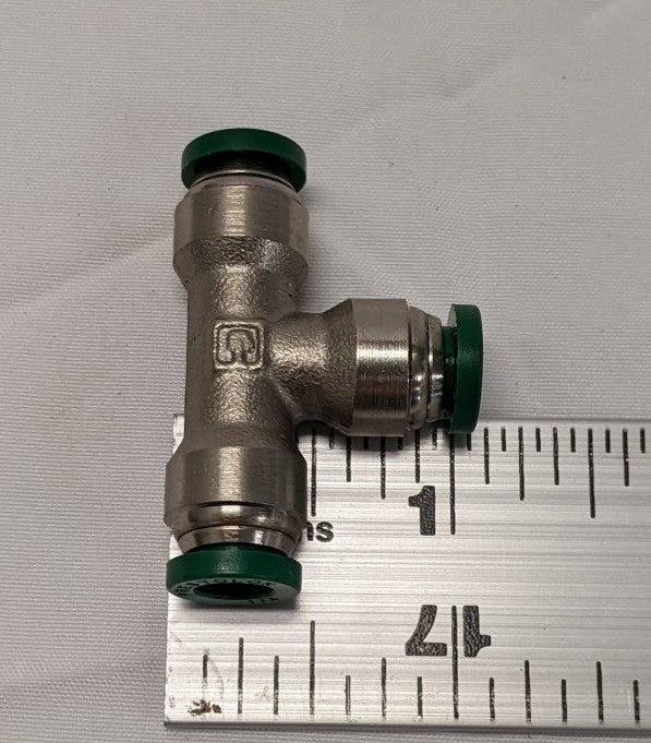 *Pack of 20* New Fisnar Metal Push to Connect 1/4" OD Tube T Connector- 560795