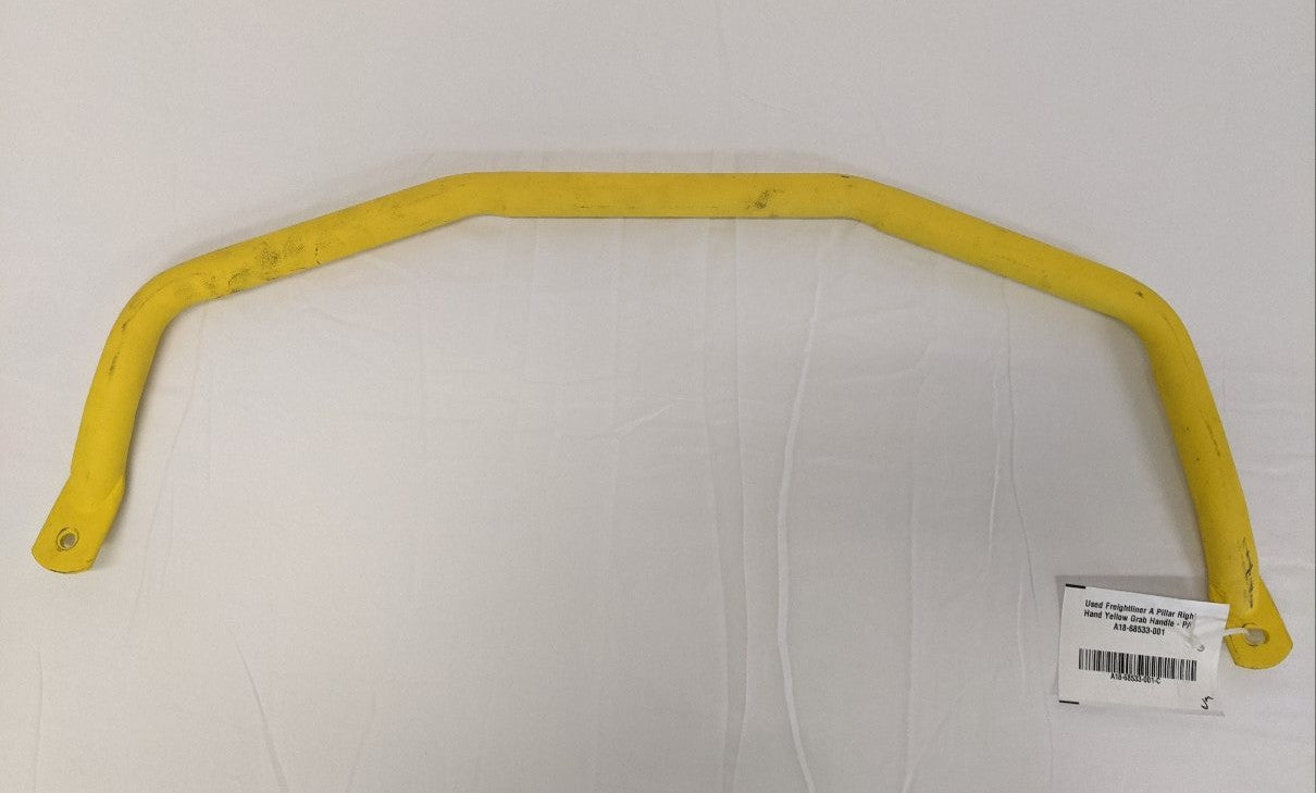 Used Freightliner A Pillar Right Hand Yellow Grab Handle - P/N A18-68533-001 (10157975372092)