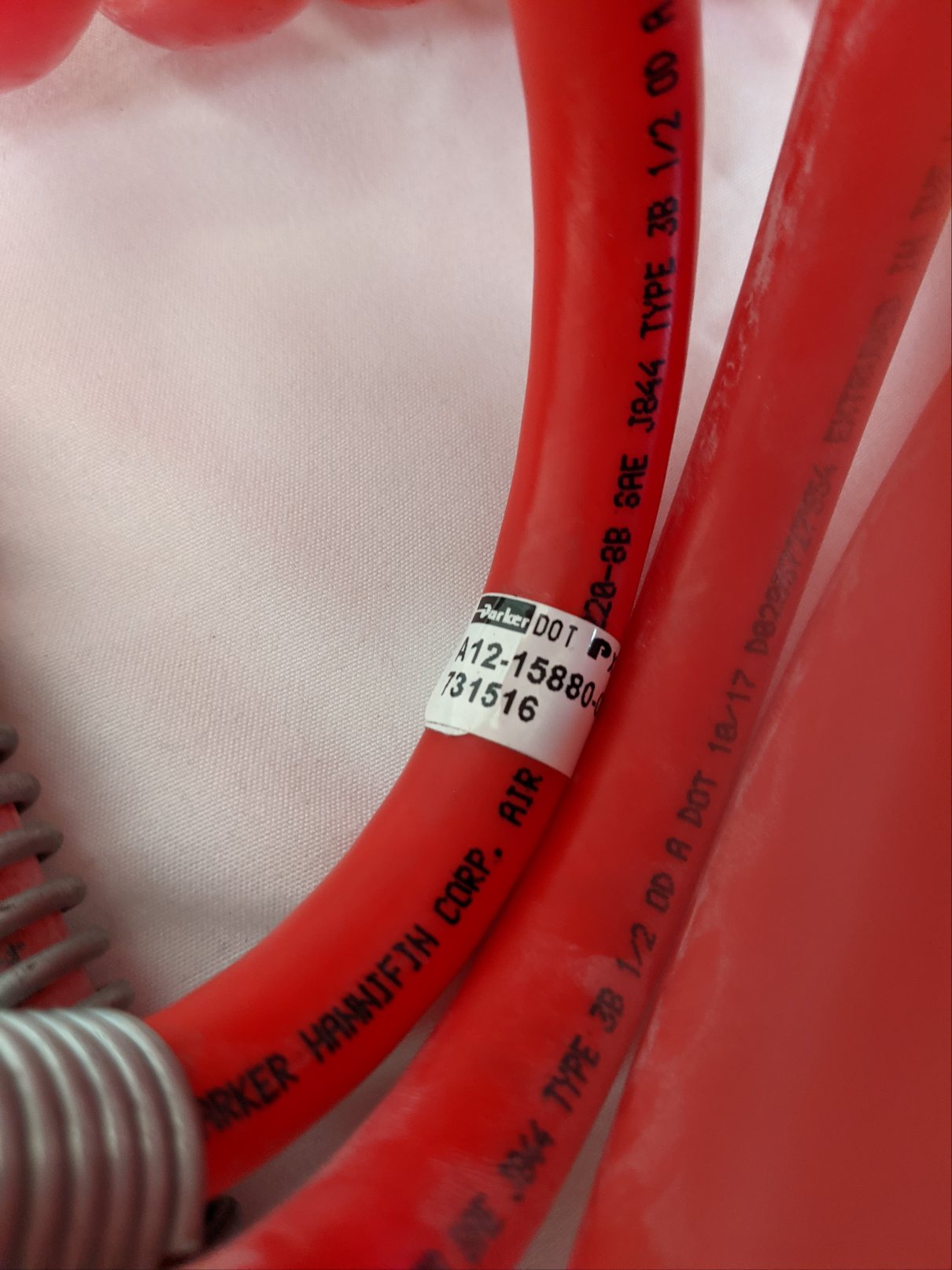 Parker 15' Red & Blue Coiled Trailer Lines | A12-15880-000 | Lot of 2