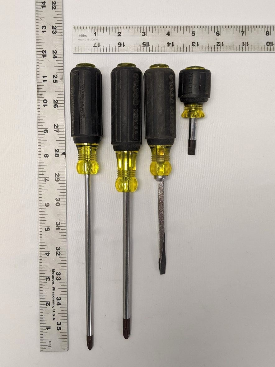 *Lot of 4* Used Klein Tools Philips and Flathead Screwdriver Set