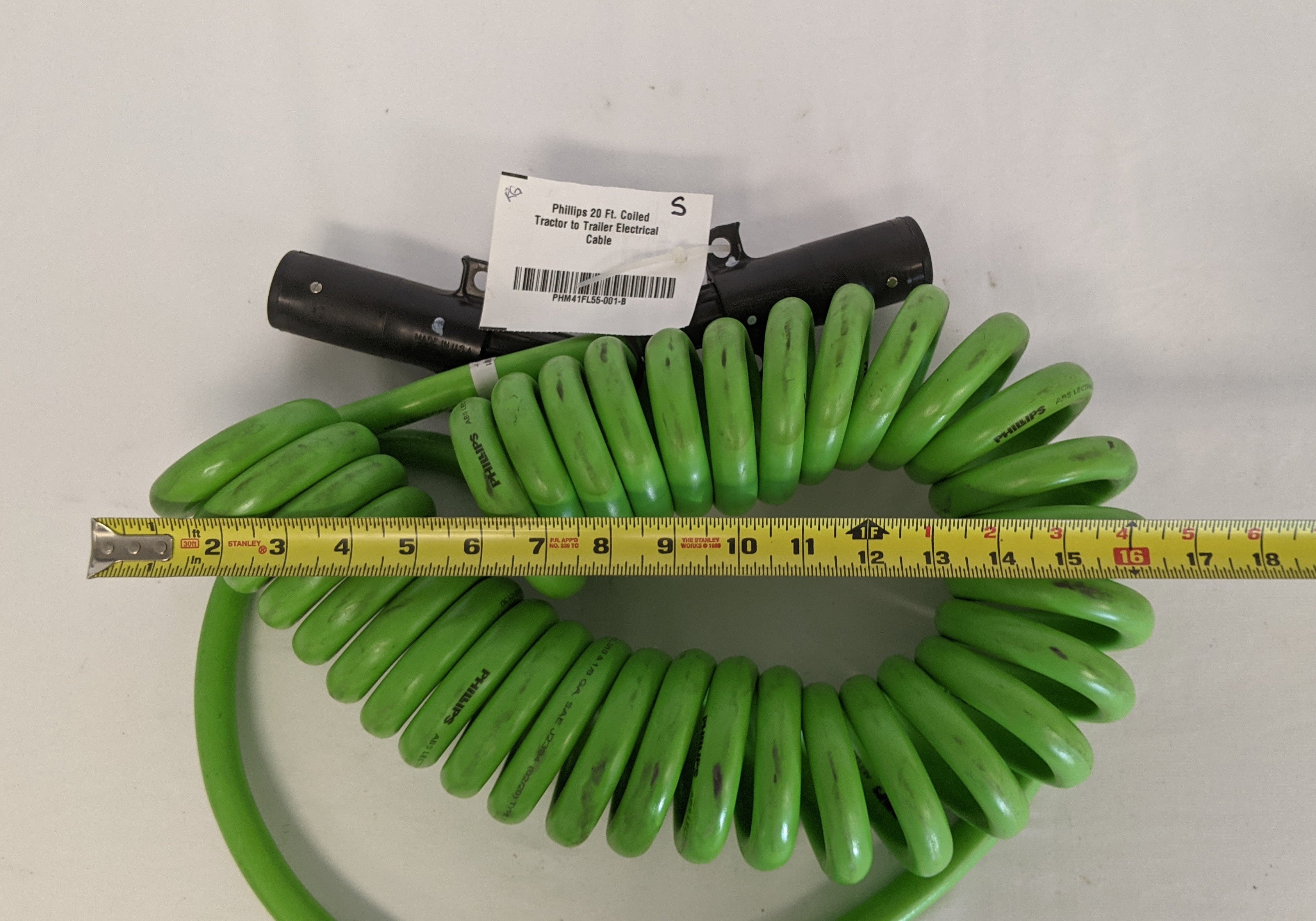Phillips 20 Ft. Coiled Tractor to Trailer Electrical Cable - P/N  PHM 41FL55 001 (4980289077334)