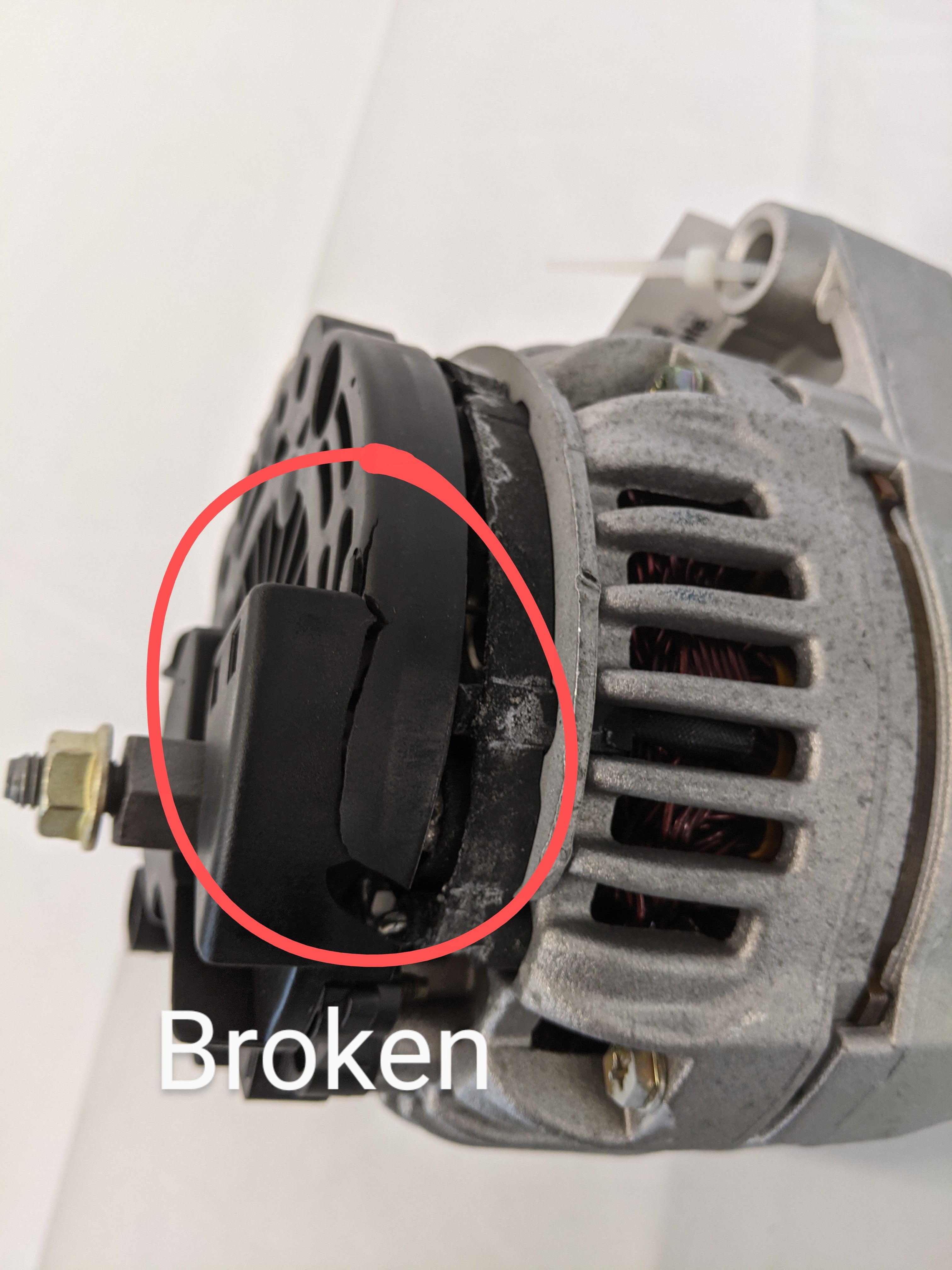 Damaged REMAN 06-11 Chevy Impala / 06-07 Monte Carlo Alternator - P/N 11185 (9097252602172)