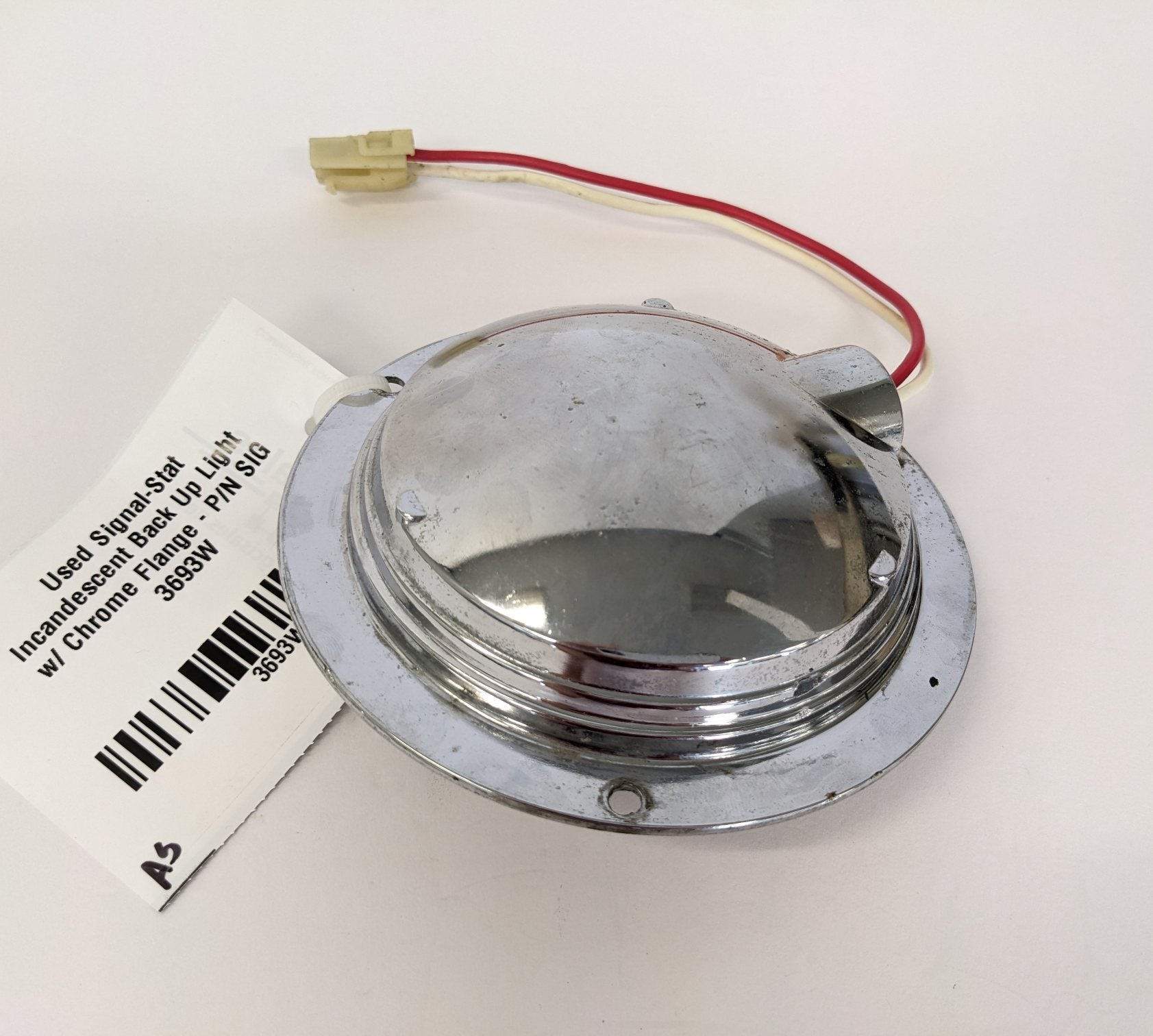 Used Signal-Stat Incandescent Back Up Light w/ Chrome Flange - P/N SIG 3693W (10114267218236)