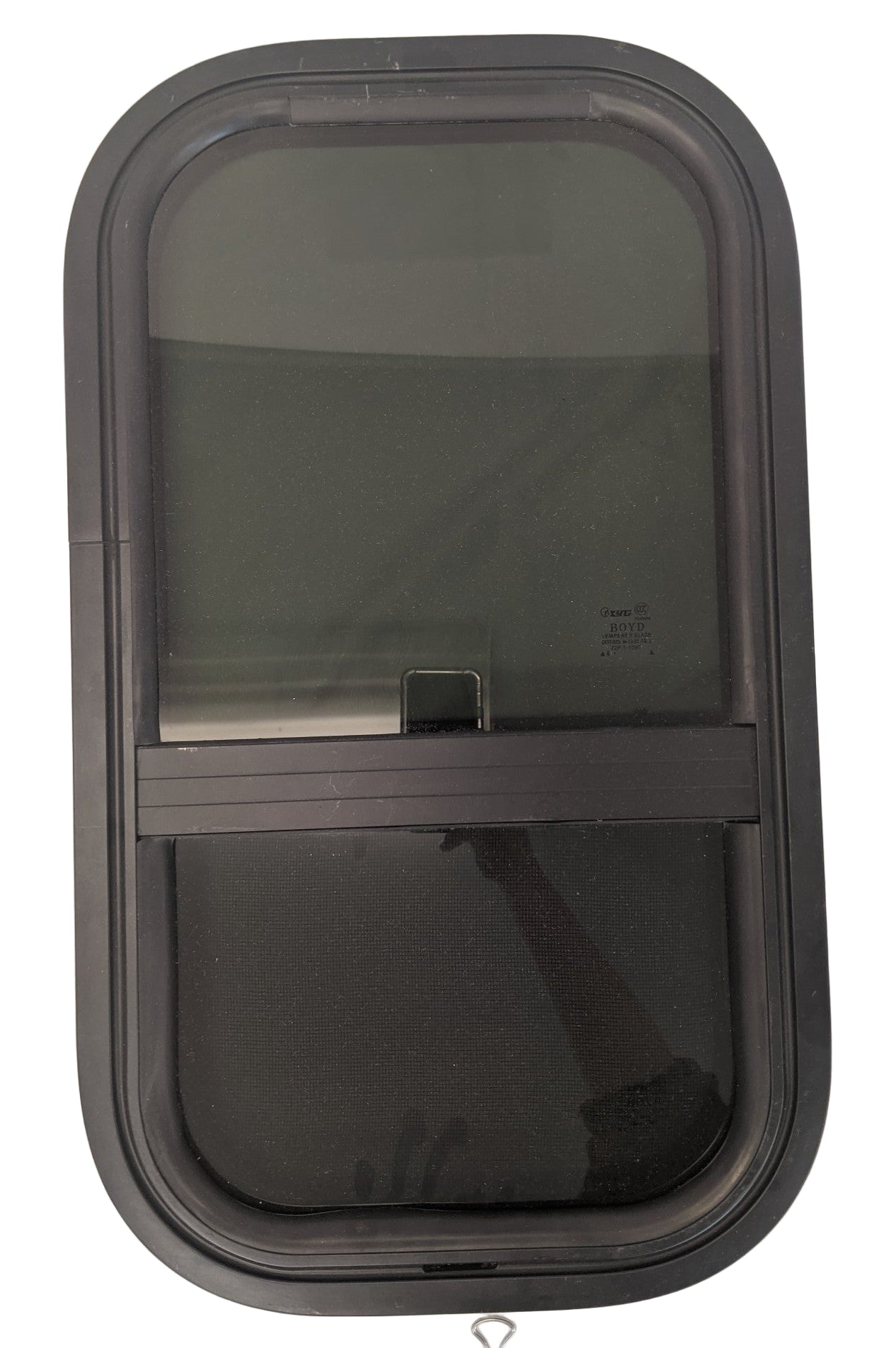 Damaged Freightliner Side SLPR Window Assy w/ Retainer- P/N  A18-63653-000