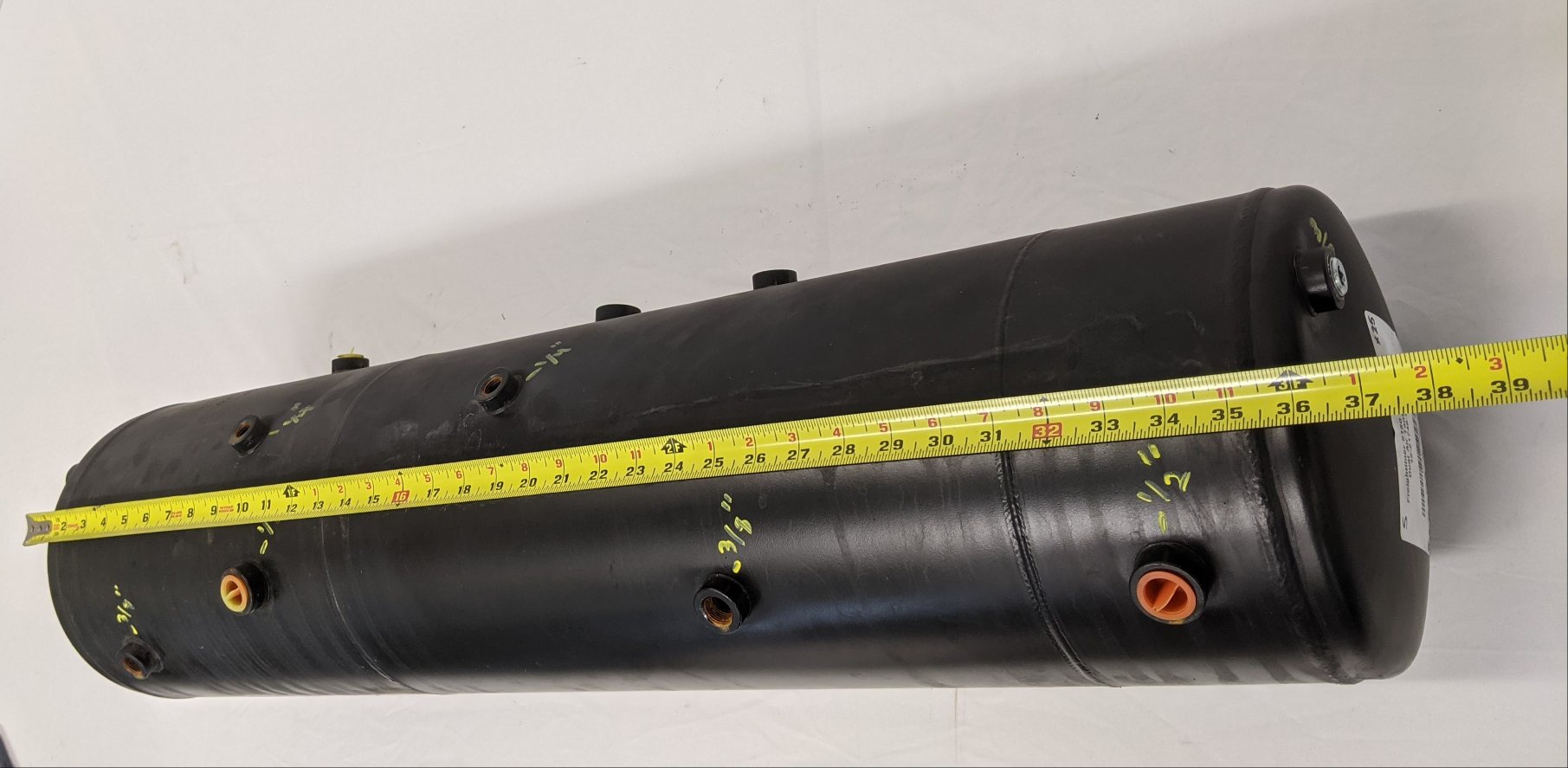 Freightliner 2180 cu. in. Steel Dual Air Tank - P/N 12-21748-000 (10118321013052)