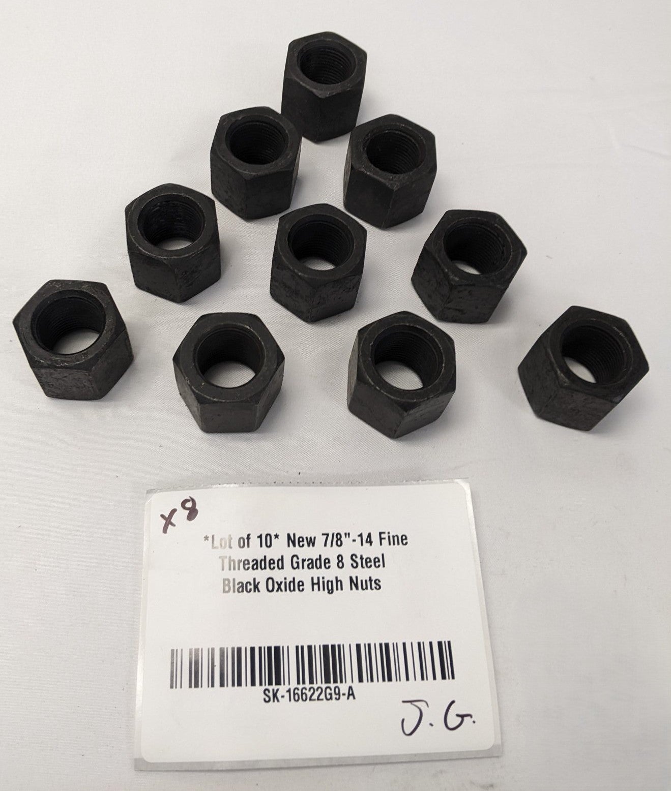 7/8"-14 Grade 8 Steel Black Oxide High Nuts Lot/10 | SK-16622G9-A