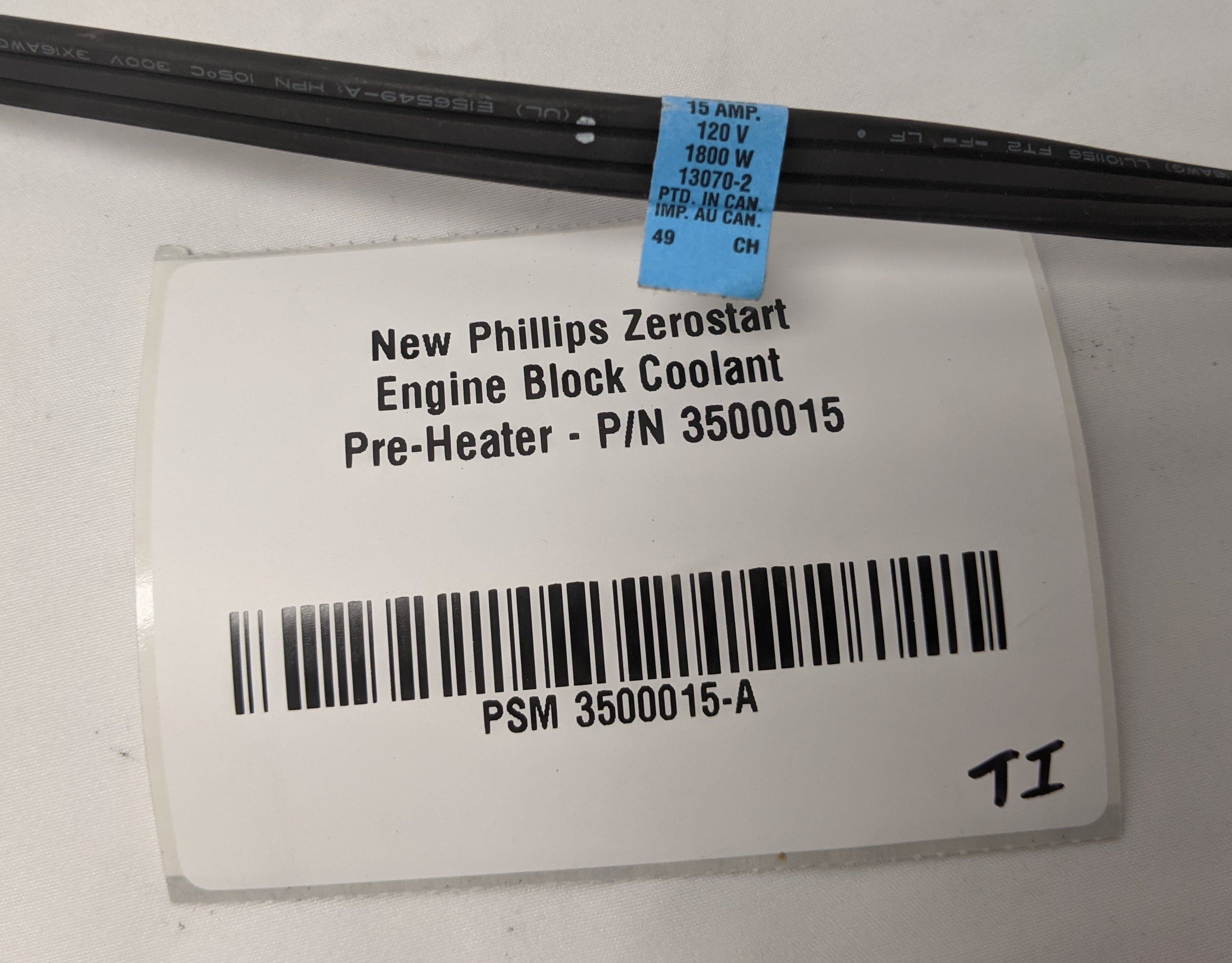 Phillips Zerostart Engine Block Coolant Pre-Heater - 3500015