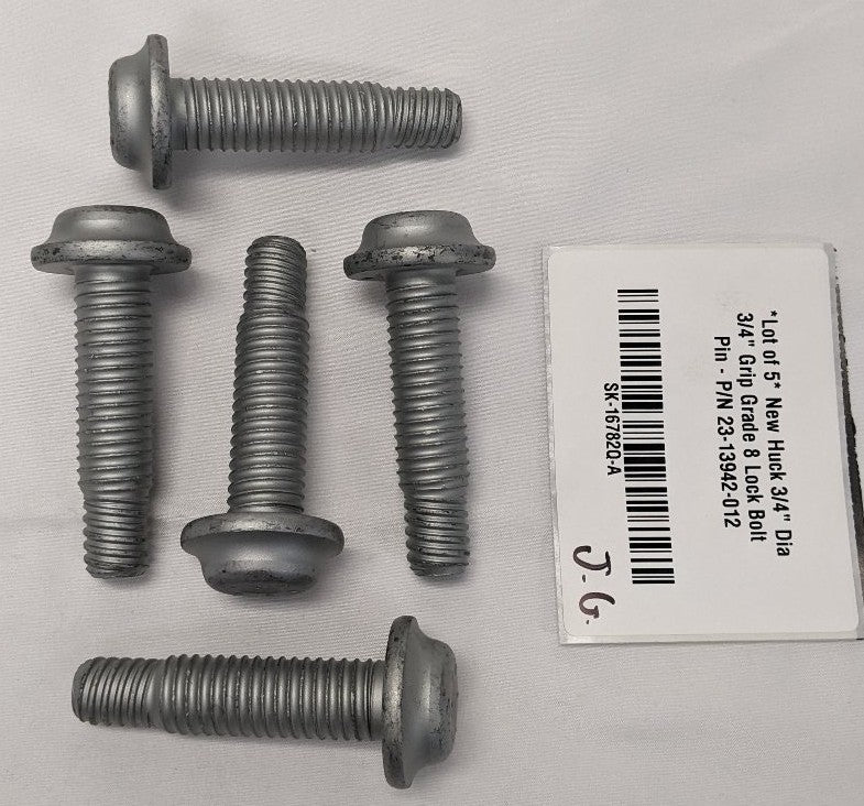 *Lot of 5* New Huck 3/4" Dia 3/4" Grip Grade 8 Lock Bolt Pin - P/N 23-13942-012