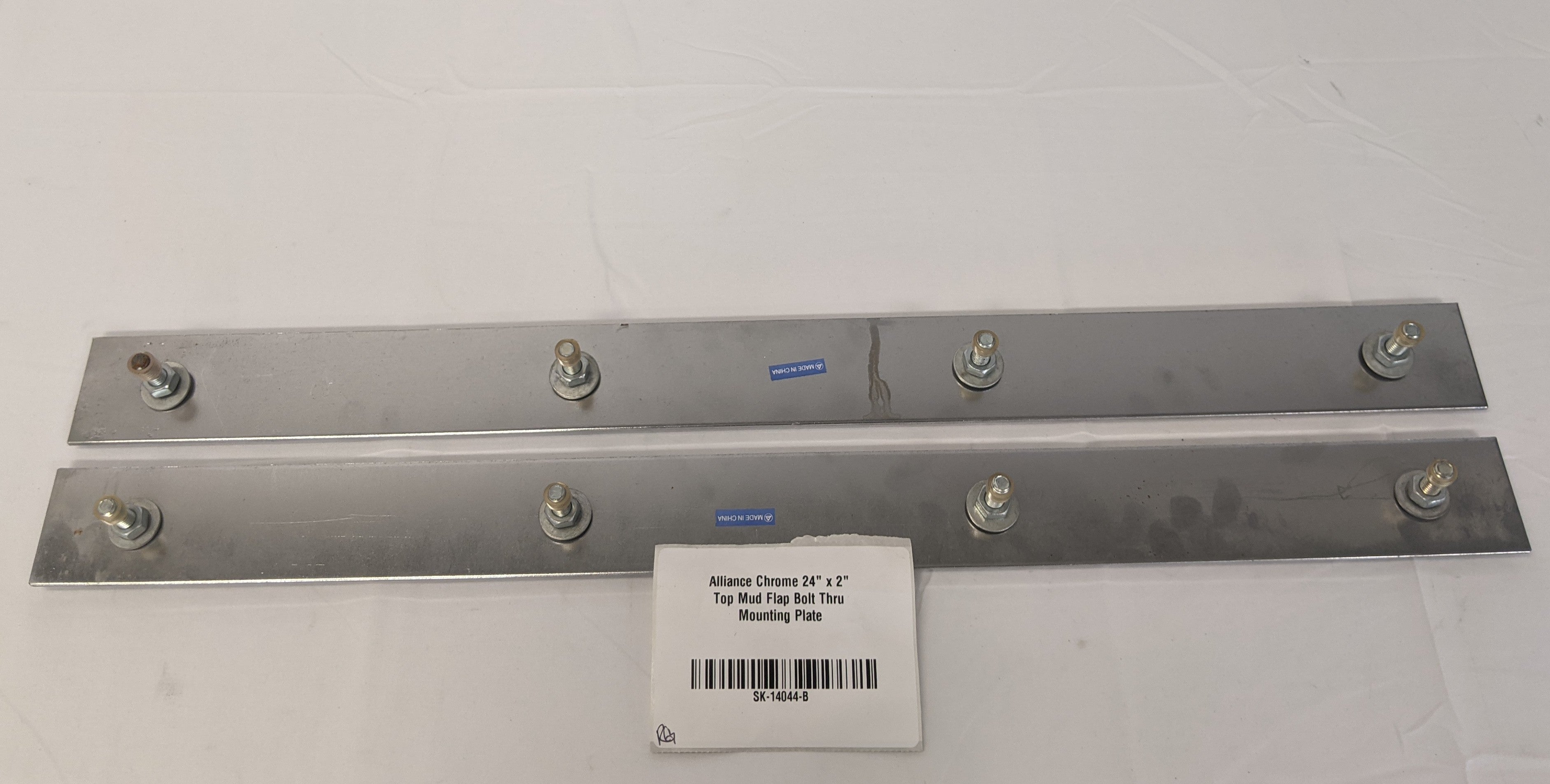Alliance Chrome 24" x 2" Top Mud Flap Bolt Thru Mounting Plate (10126989001020)