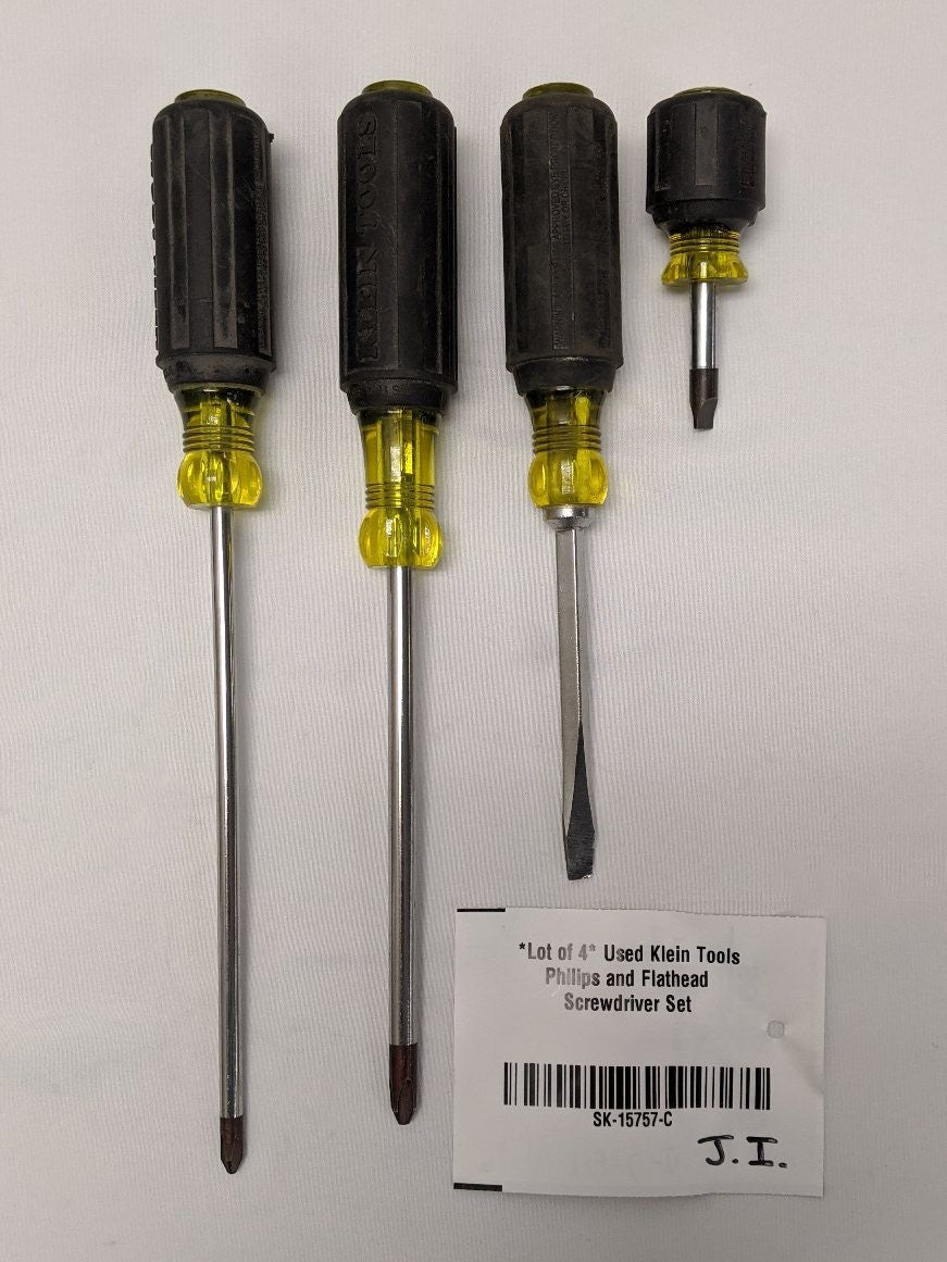 *Lot of 4* Used Klein Tools Philips and Flathead Screwdriver Set