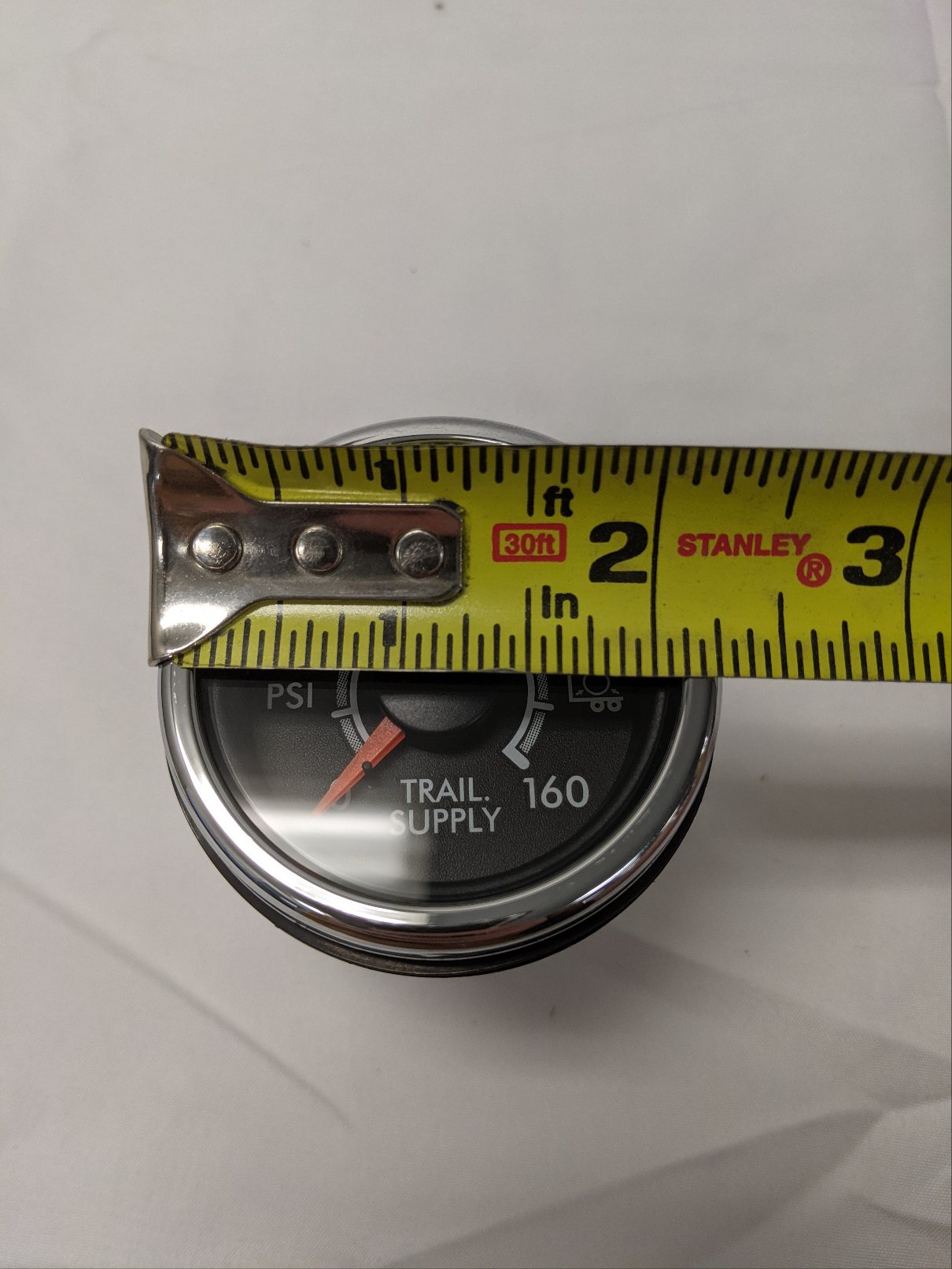 Western Star Chrome Trailer Emergency Air Pressure PSI Gauge - P/N A22-73648-104