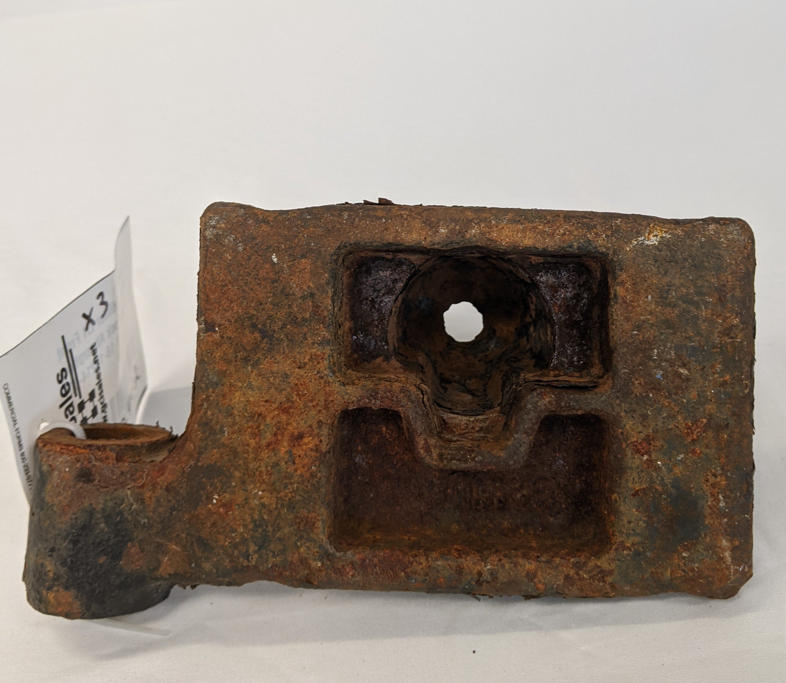 Used Freightliner LH Front Axle Stop Shock Absorption Bracket - P/N 16-15214-001 (10091616436540)