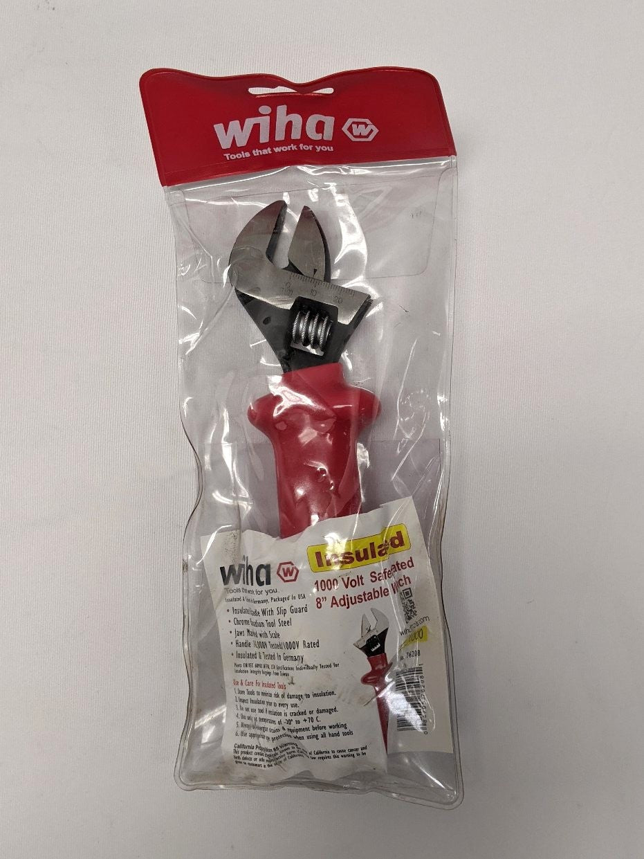 Wiha 8" 1000V Insulated Adjustable Wrench - P/N 762/200