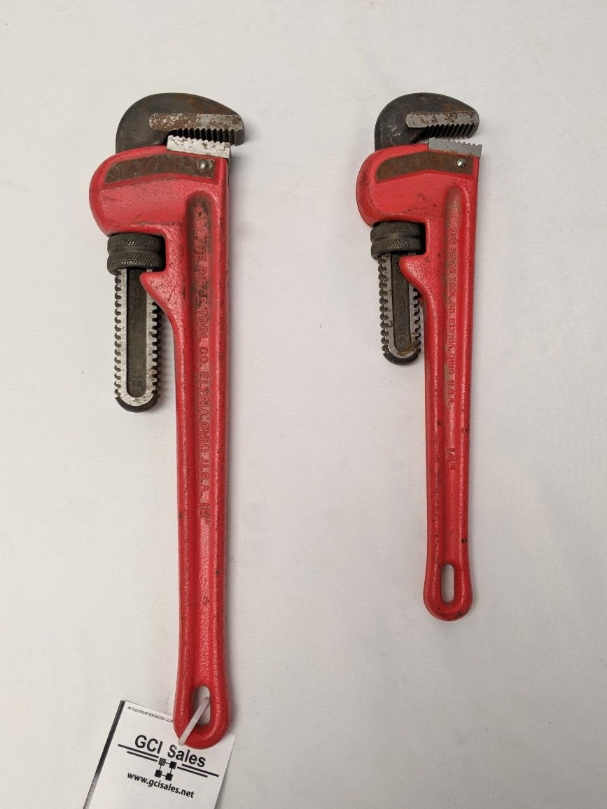 *Lot Of 2* Used Ridgid 14", 18" Steel Straight Pipe Wrenches