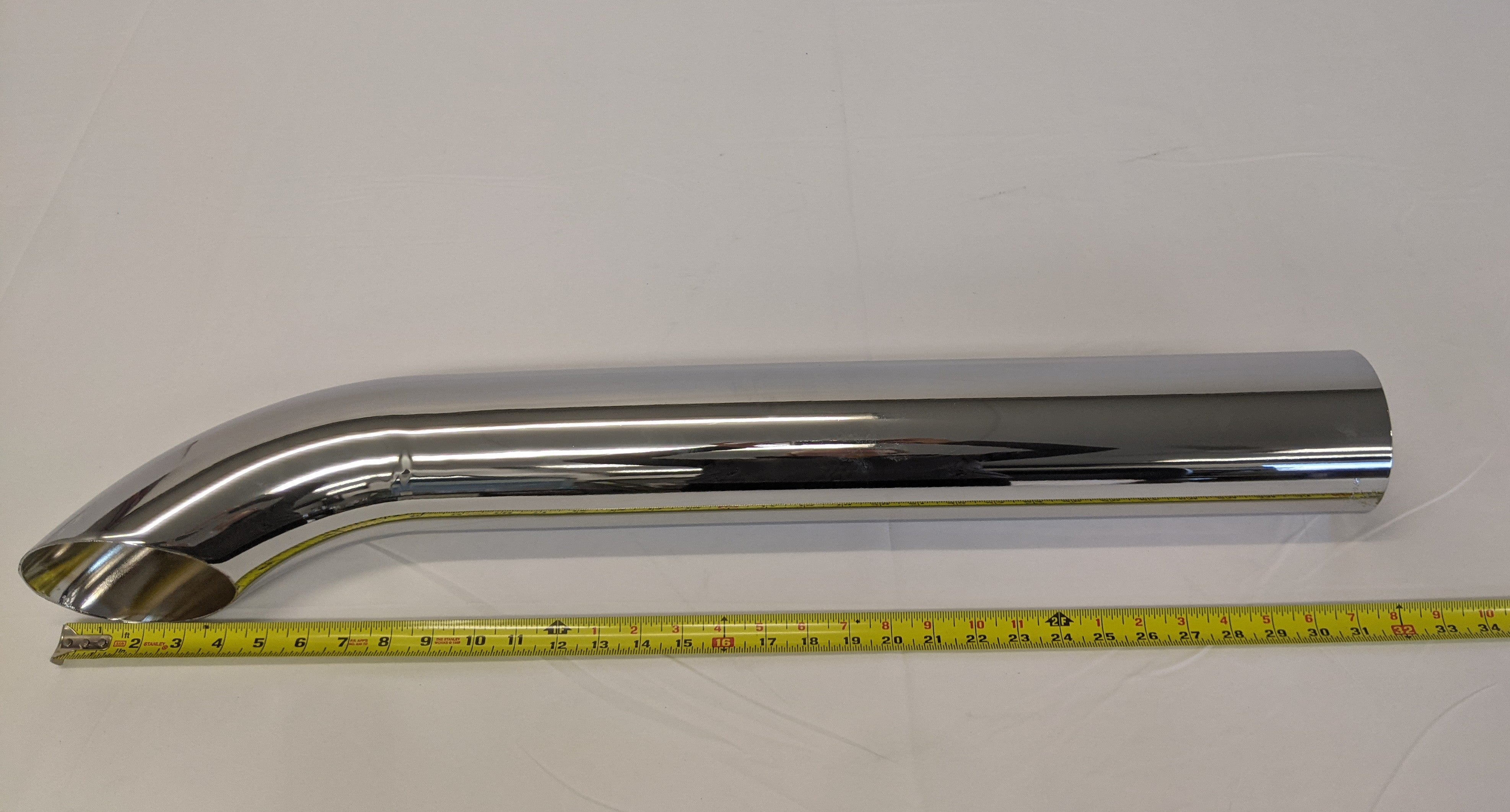 Curved Four Inch Polished Stainless Steel Exhaust Pipe - P/N 04-31799-032 (10140172353852)
