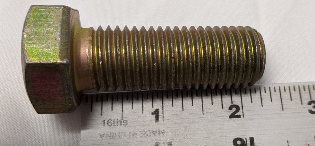 M20-2.5mm x 55mm Grade 10.9 Hex Bolts - Yellow Zinc Coated, Fully Threaded, Lot of 15