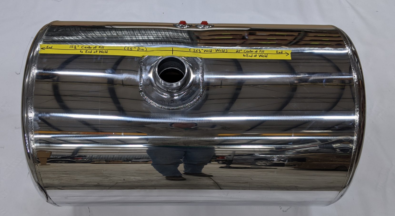 Western Star 80 Gal. 25" Diameter 36 1/2" Long Polished Fuel Tank (9904419340604)