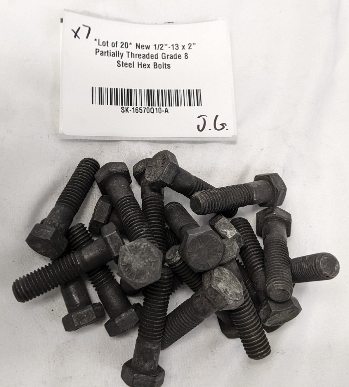 *Lot of 20* New 1/2"-13 x 2" Partially Threaded Grade 8 Steel Hex Bolts