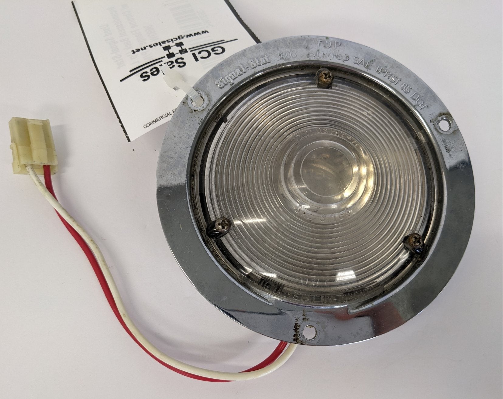 Used Signal-Stat Incandescent Back Up Light w/ Chrome Flange - P/N SIG 3693W (10114267218236)