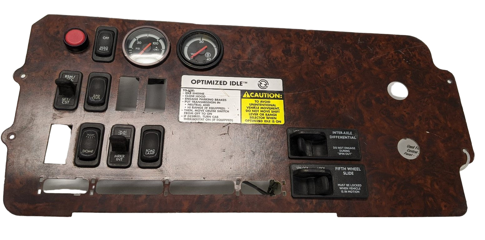 Used Freightliner Columbia Central Instrument Dash Panel -  P/N 22-45867-000