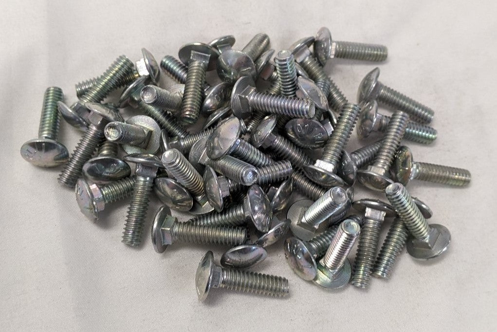 *Lot of 50* New 1/4"-20 x 1" Fully Threaded Grade 5 Coarse Steel Carriage Bolts