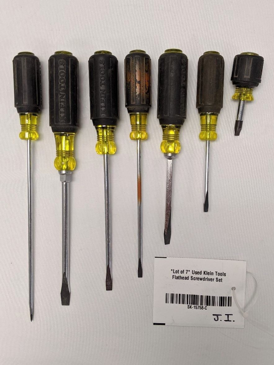 *Lot of 7* Used Klein Tools Flathead Screwdriver Set