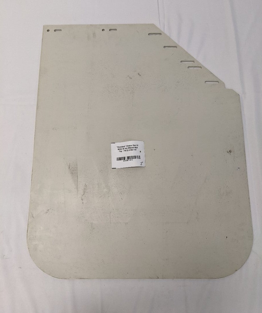 Western Star LH White 30" Mitered Mud Flap | 22-81067-101