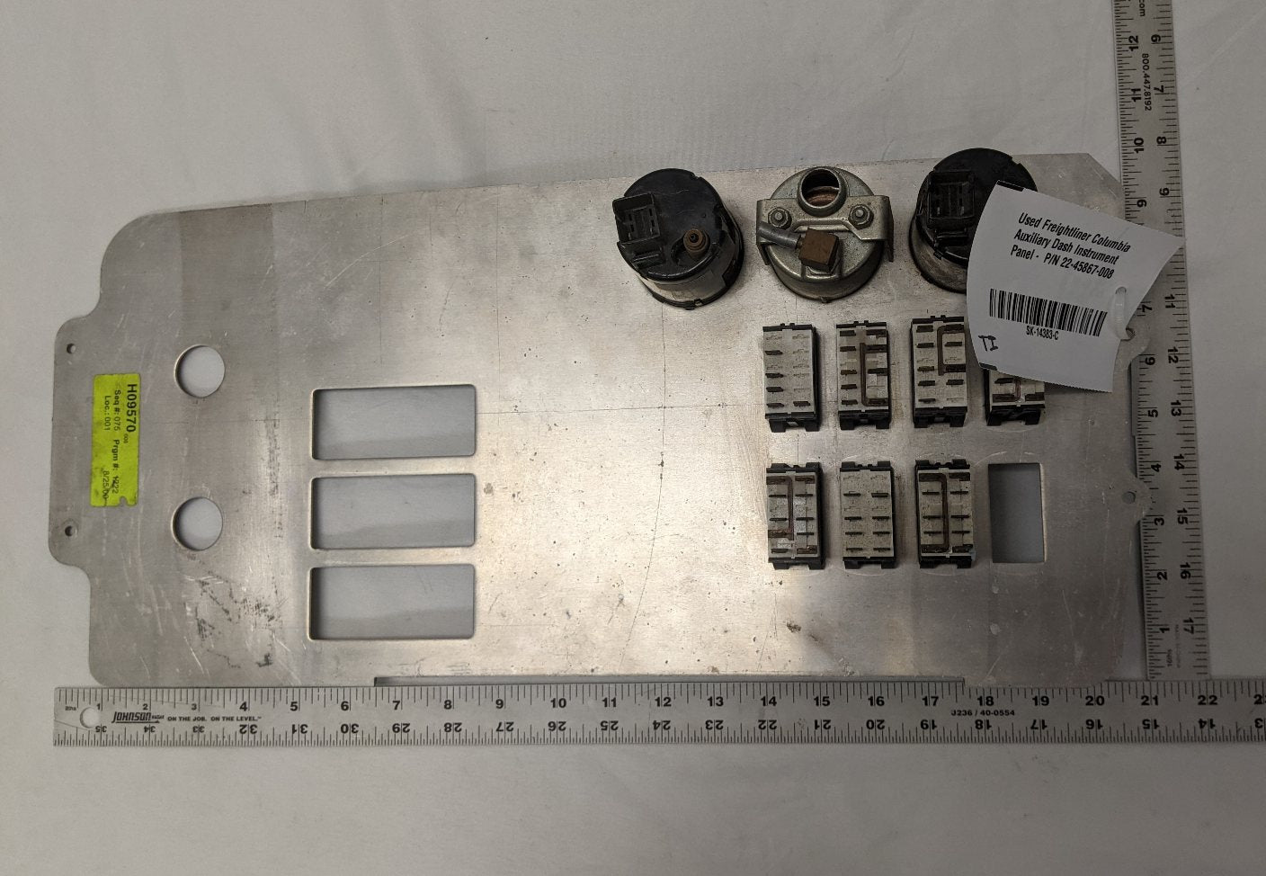 Used Freightliner Columbia Auxiliary Dash Instrument Panel -  P/N 22-45867-008