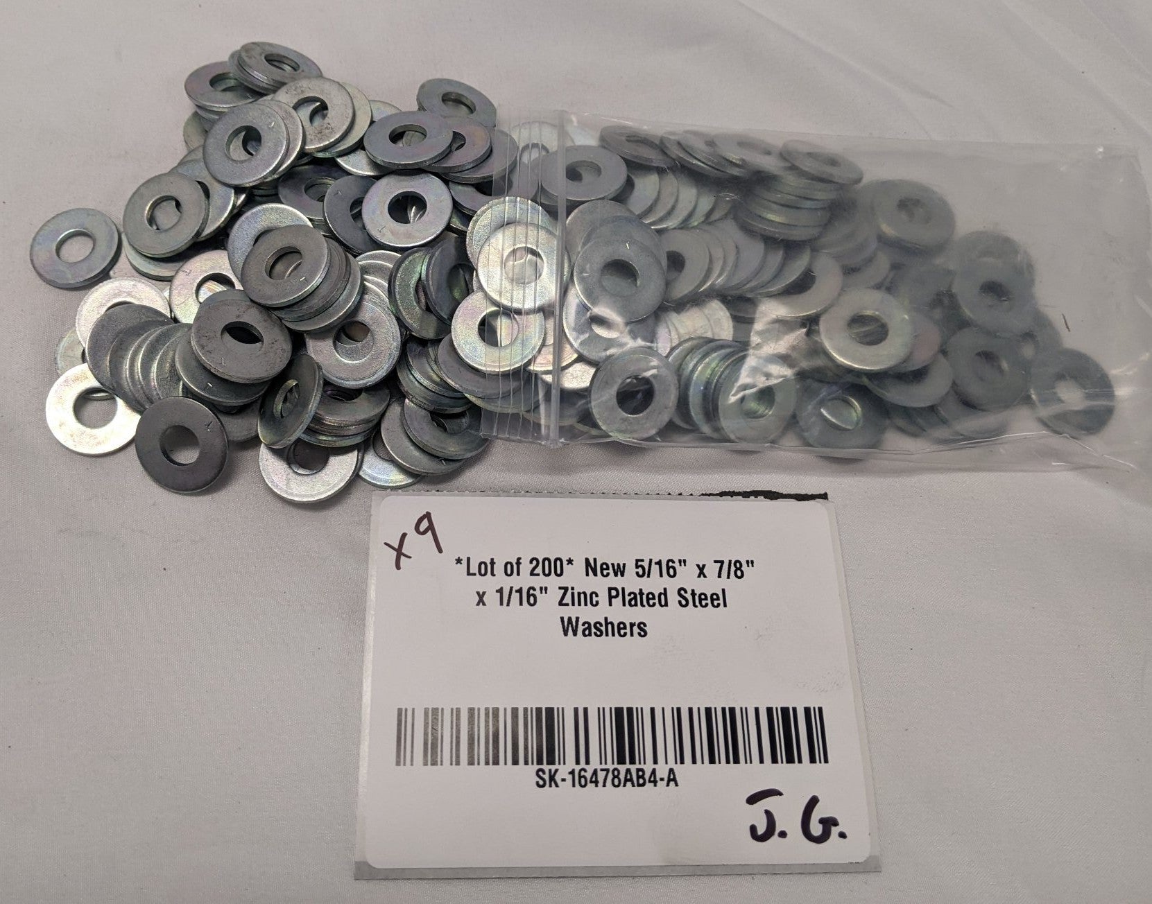 *Lot of 200* New 5/16" x 7/8" x 1/16" Zinc Plated Steel Washers