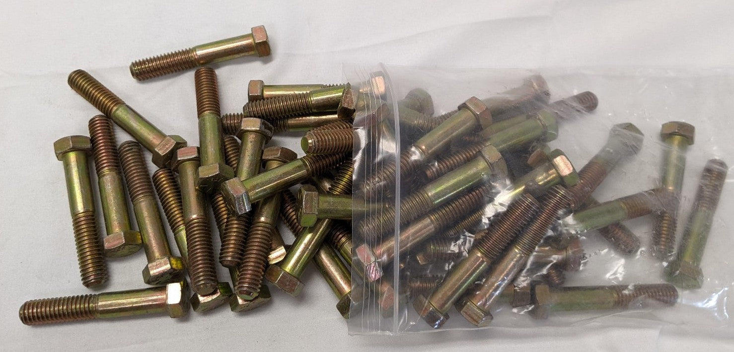 *Lot of 50* New 7/16"-14 x 2 1/2" Partly Threaded Steel Yellow Zinc Hex Bolts