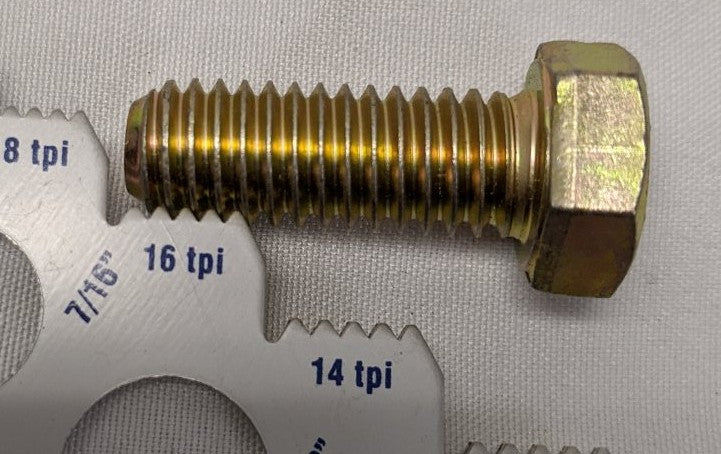 3/8"-16 x 1" Grade 8 Hex Bolts - Yellow Zinc Plated, Fully Threaded, Lot of 100