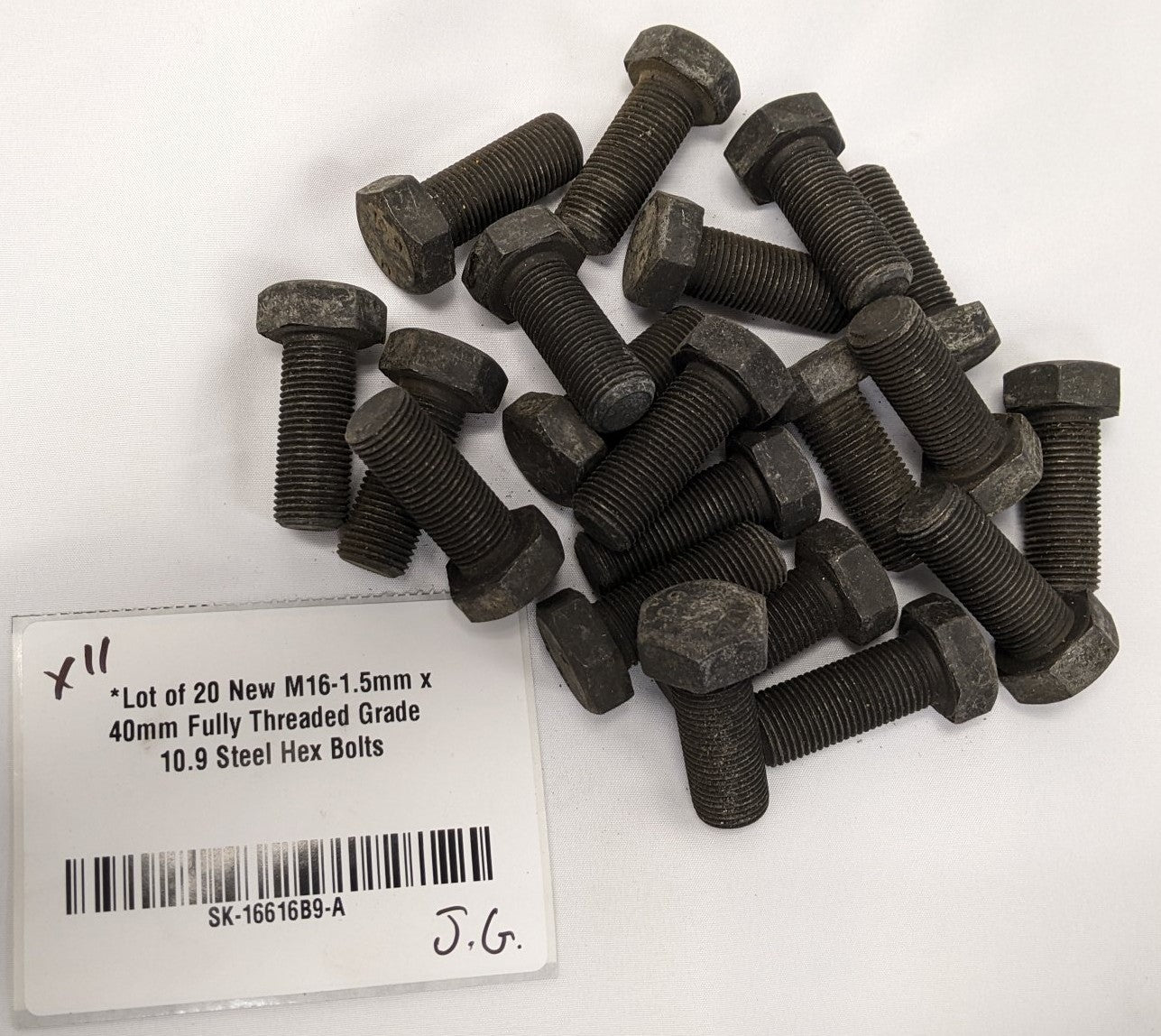 M16-1.5mm x 40mm Grade 10.9 Hex Bolts Black Oxide Lot/20