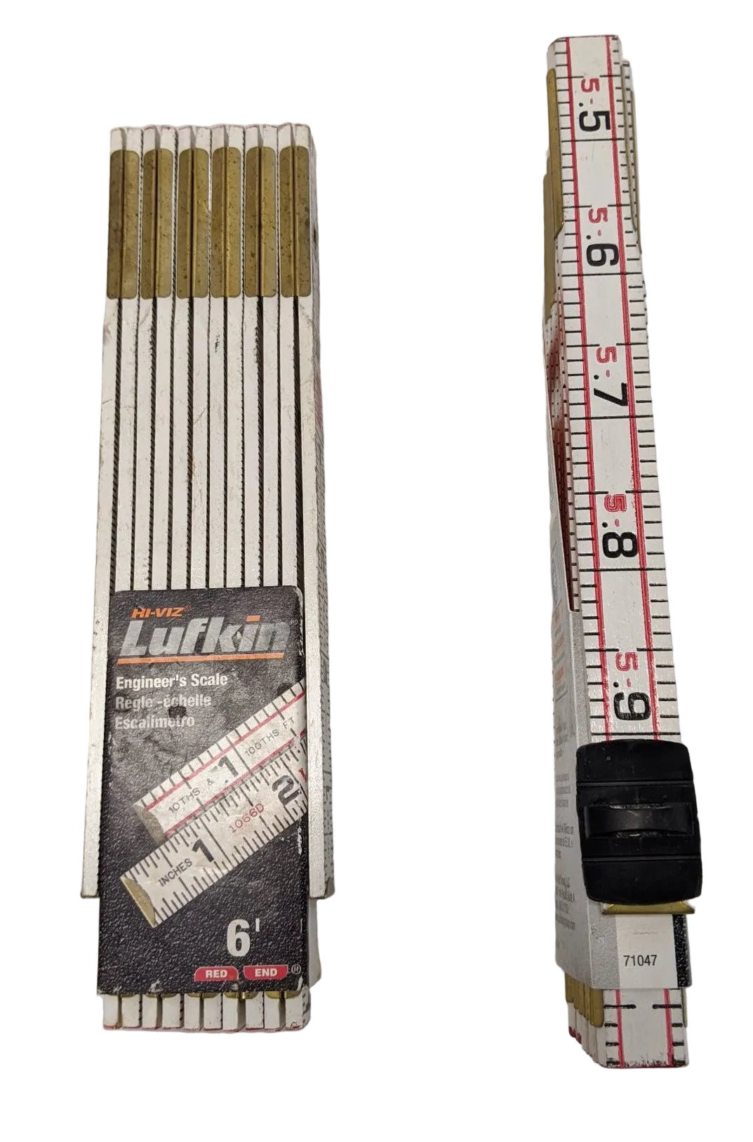 Simple Ruler 6 Ft Lufkin Engineer Scale Folding Ruler 6 FT - Lot of 2 - 1066D