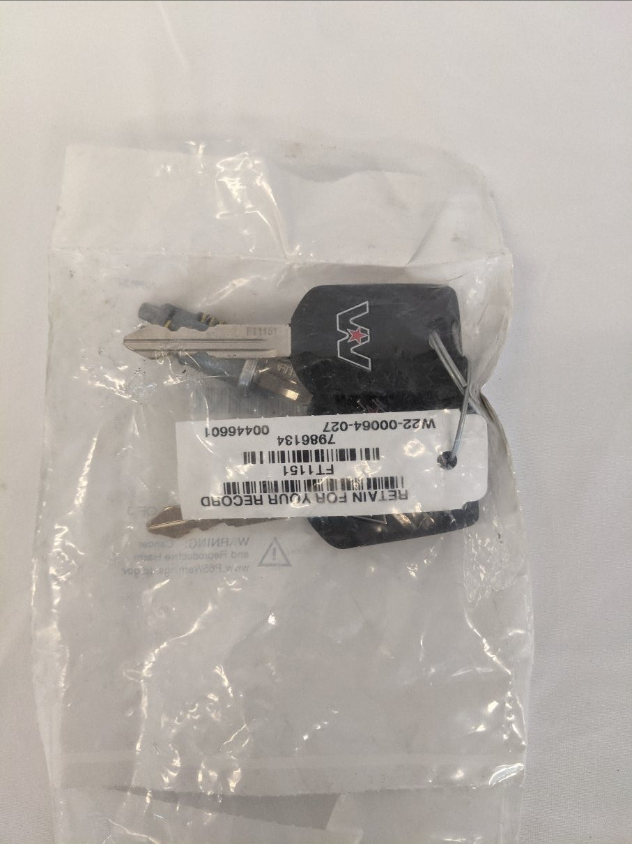West Star 3 Key W4 1001-1500 Ignition Lockset - P/N W22-00064-027 (10161526964540)