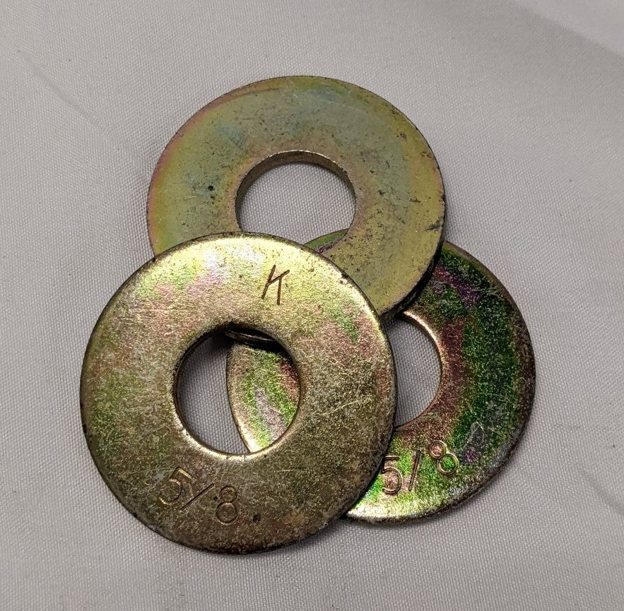 50 Yellow Zinc Steel Flat Washers 5/8"
