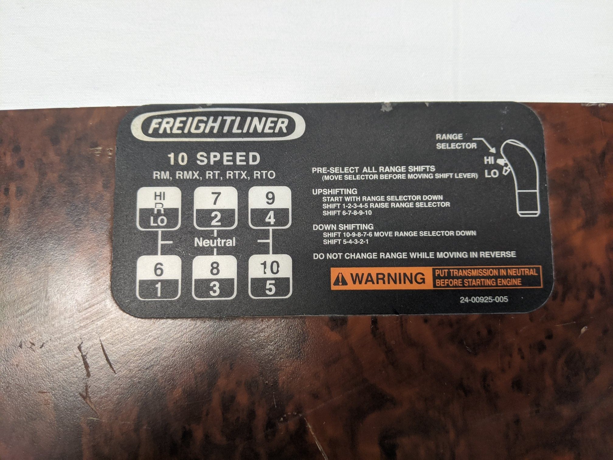 Used Freightliner Columbia Blank Instrument Dash Panel -  P/N 22-45867-000