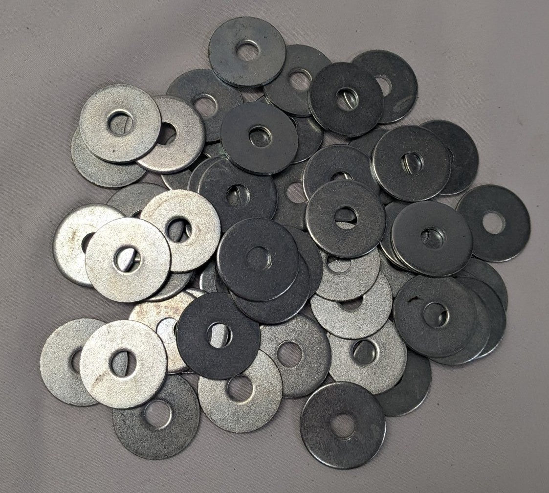 *Lot of 50* New 1/4" x 1" x  1/16" Zinc Plated Steel Washers