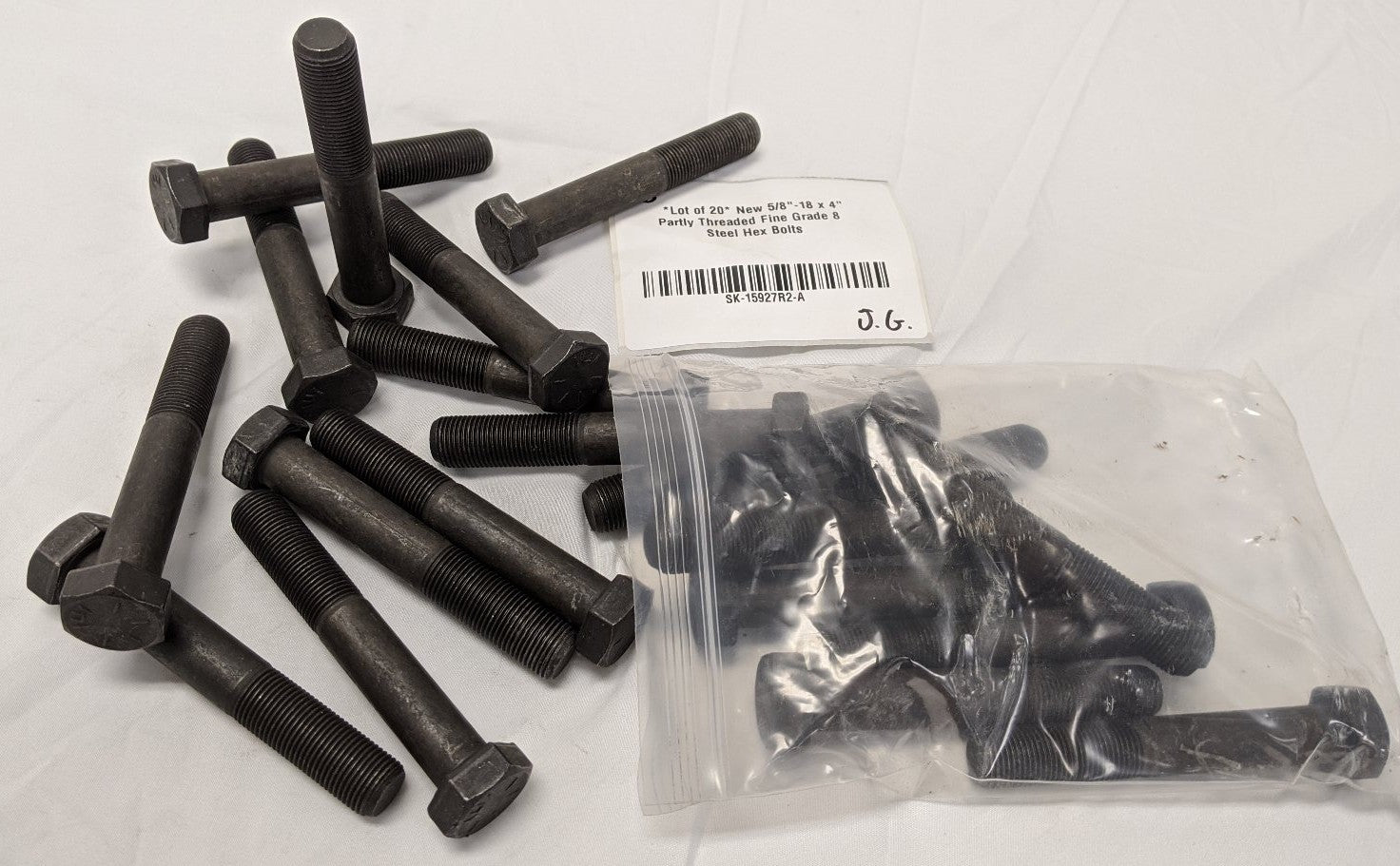 *Lot of 20* New 5/8"-18 x 4" Partly Threaded Fine Grade 8 Steel Hex Bolts