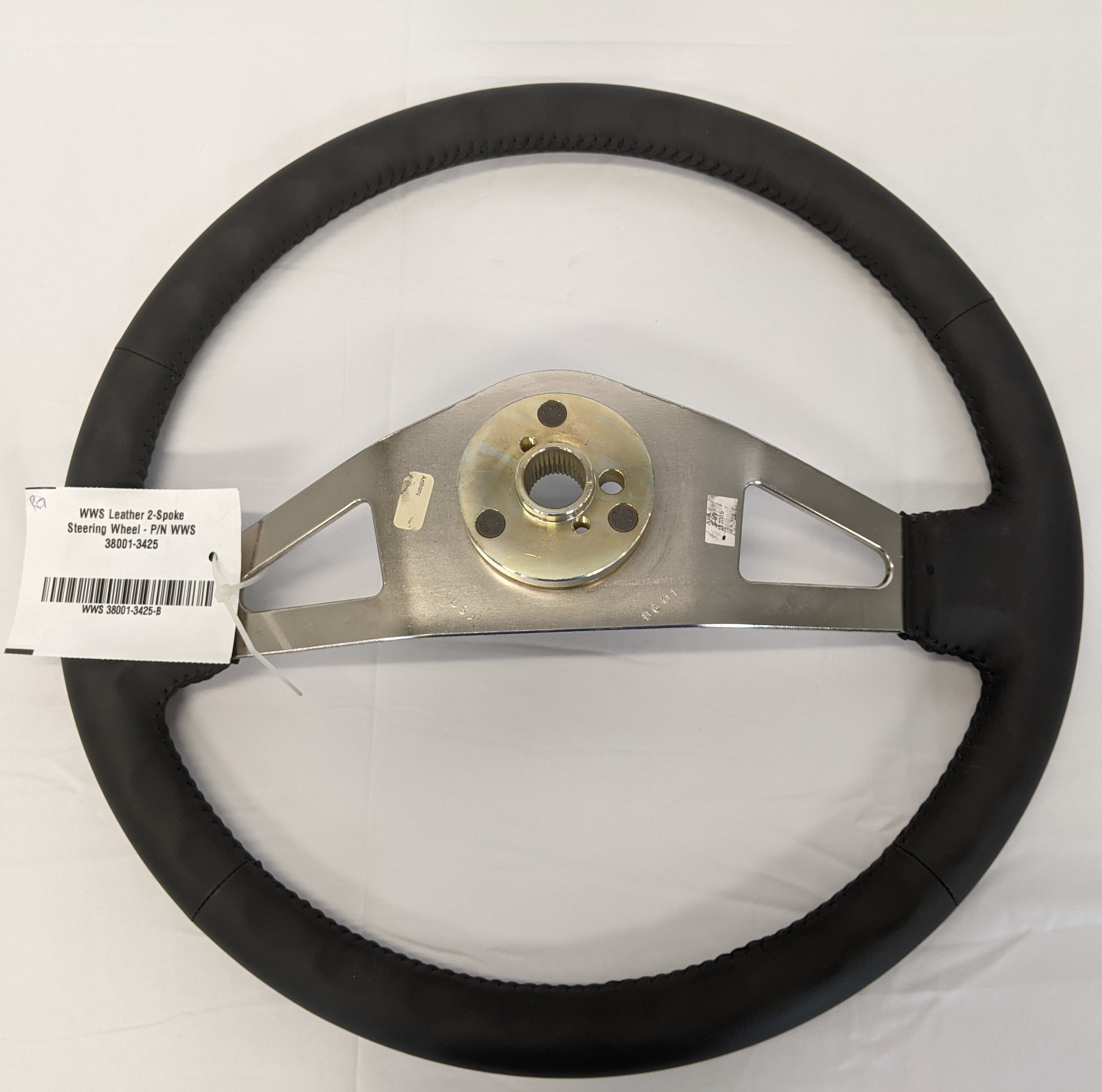 WWS Leather 2-Spoke Steering Wheel - P/N WWS  38001-3425 (10119332266300)