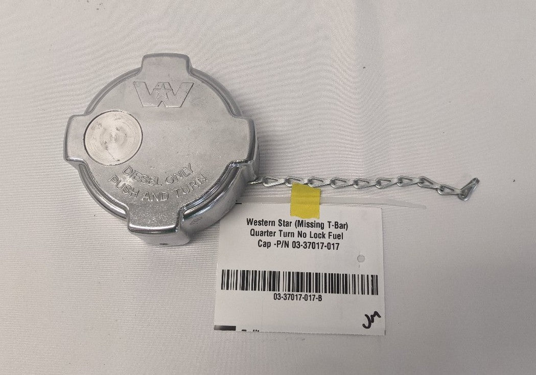 Western Star Chrome Quarter Turn Fuel Cap No Lock | 03-37017-017