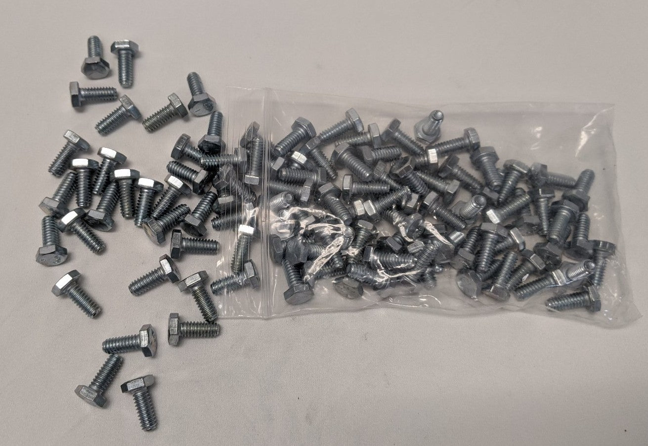 1/4"-20 x 5/8" Grade 5 Hex Bolts - Zinc Plated, Fully Threaded, Lot of 100
