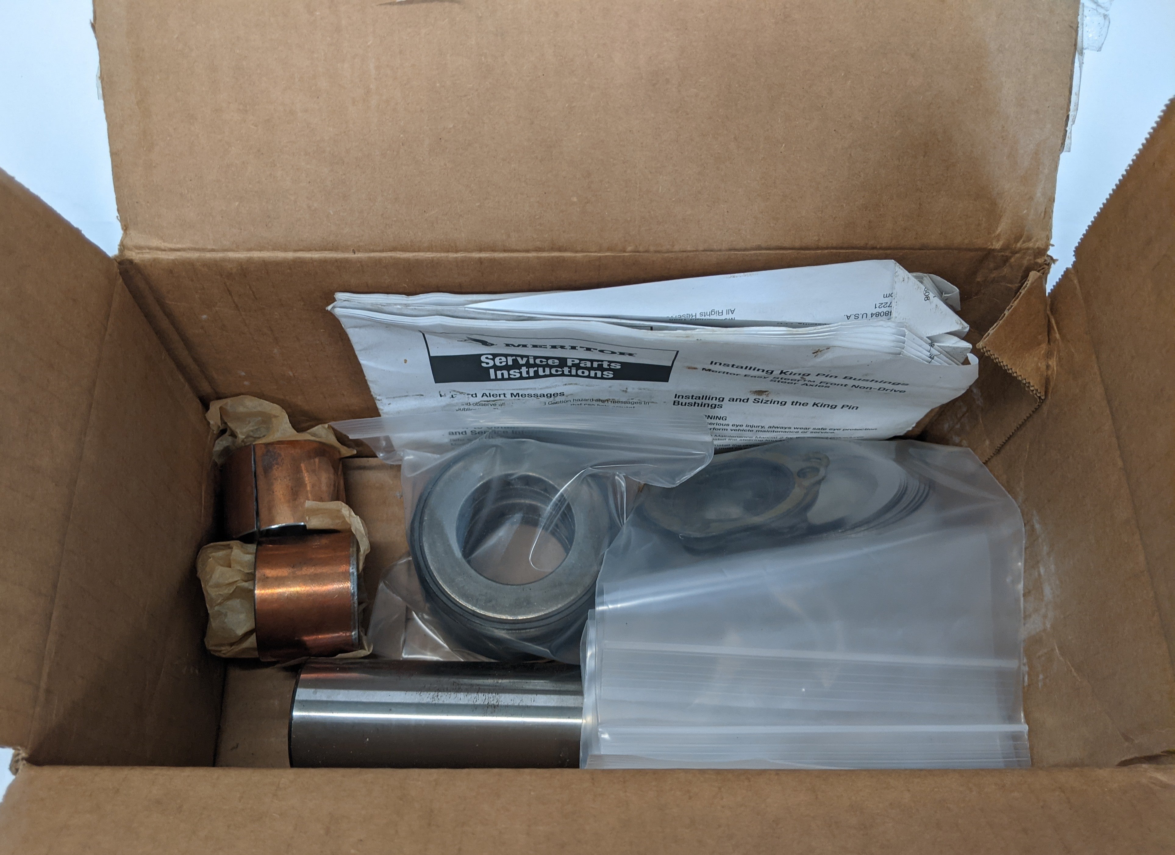 Partial Meritor Front Steering Non-Driven Axle Knuckle King Pit Kit - P/N R201315 (10121911533884)