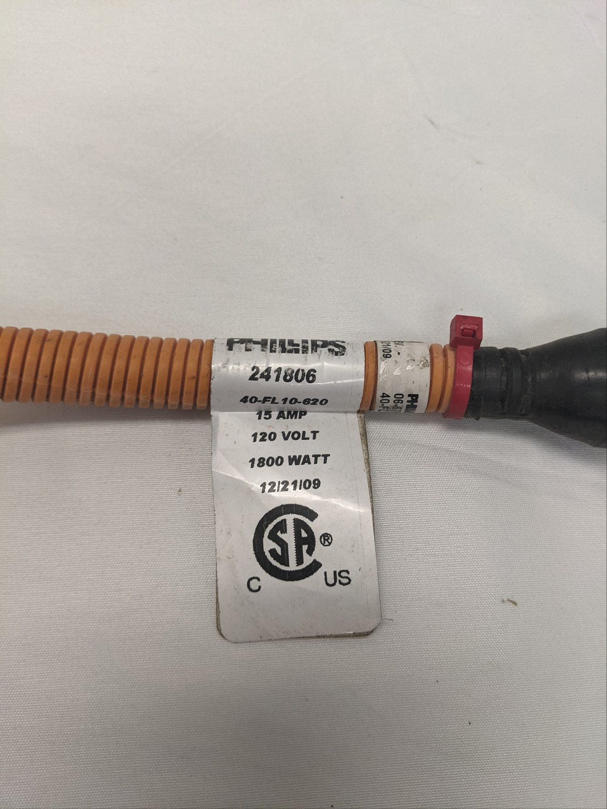 Used Phillips Service Entry AC Power Receptacle w/ Cable - 06-71659-001