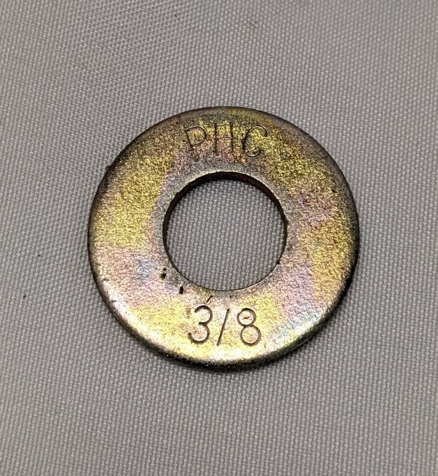 100 Yellow Zinc Steel Flat Washers 3/8"