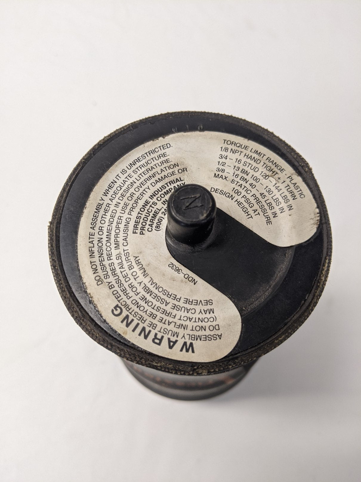 Used Firestone Airide Sleeve Style Air Spring - P/N 328035-01