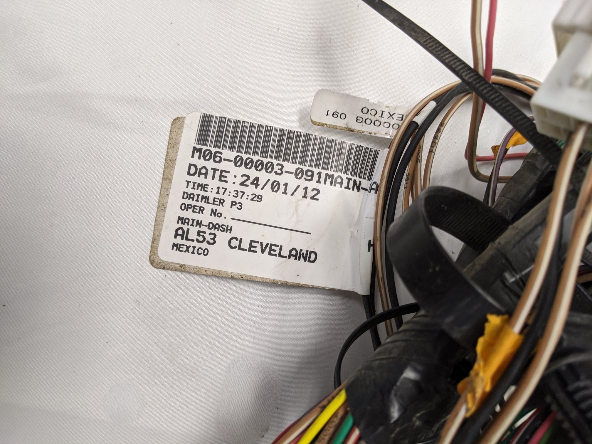 Used Freightliner Cascadia P3 Main Dash Wiring Harness - P/N 06-00003-091