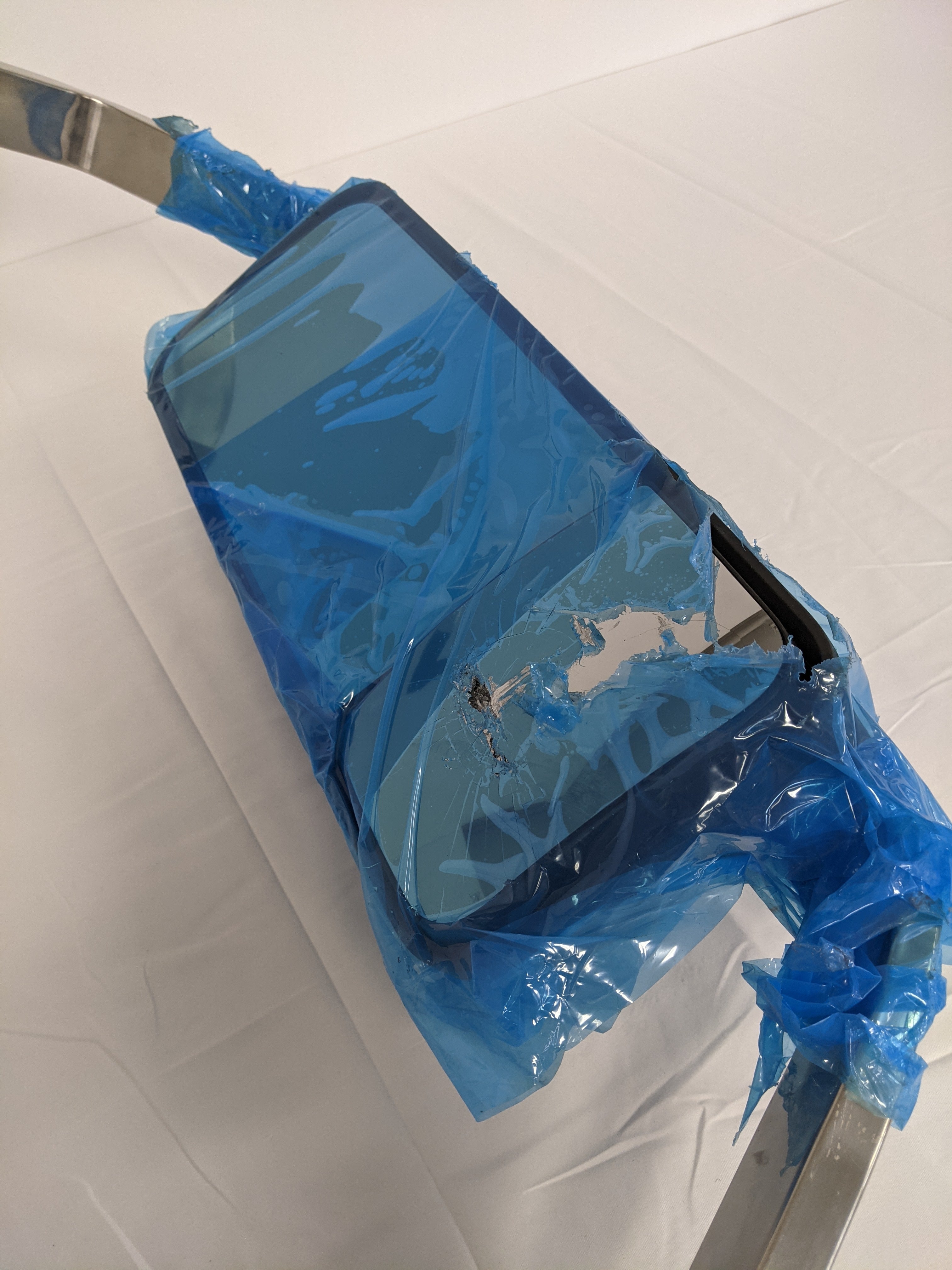 Damaged Western Star 47X/49X/57X RH Bright Arm Heated Mirror - P/N A22-78779-019 (9969188110652)