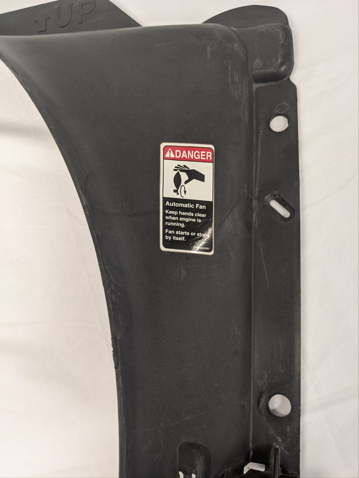 Used Freightliner Black Radiator Fan Upper Shroud Piece - P/N 05-25201-001